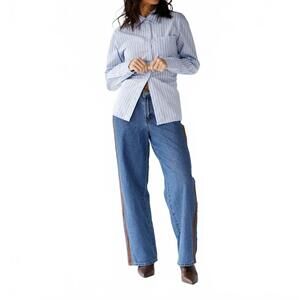 NEW PRETTY GARBAGE hampton button up in blue